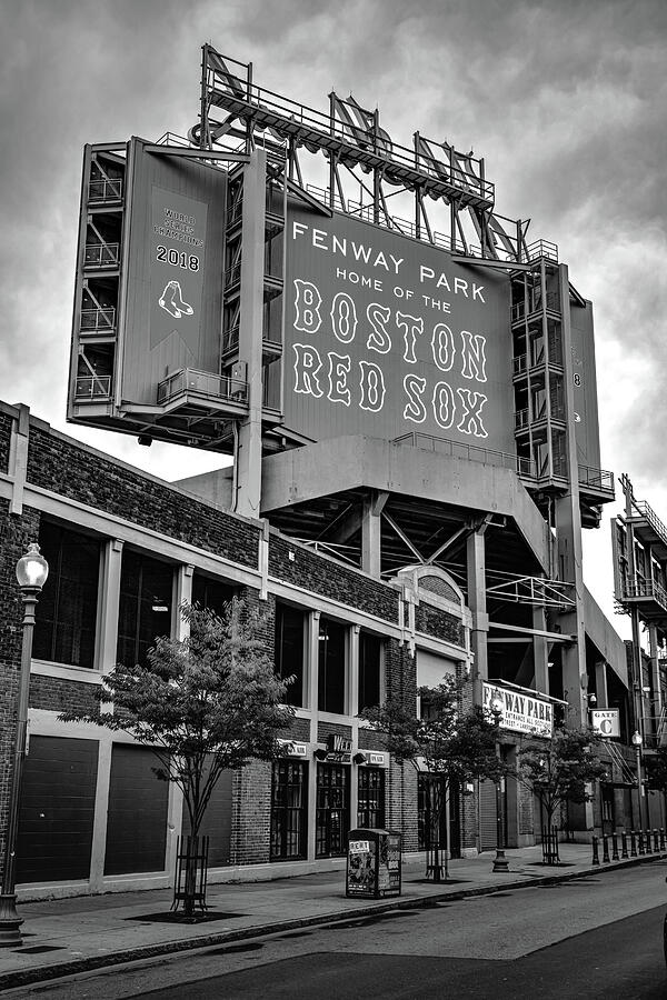 Boston Fenway Park Over Lansdowne Street - Black and White Edition Photograph by Gregory Ballos Boston Fenway Park Over Lansdowne Street - Black and White Edition Photograph by Gregory Ballos