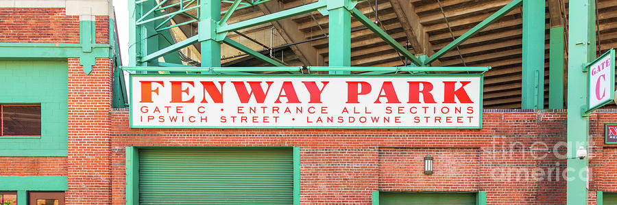 Boston Fenway Park Sign Gate C Entrance Panoramic Photo Photograph by Paul Velgos