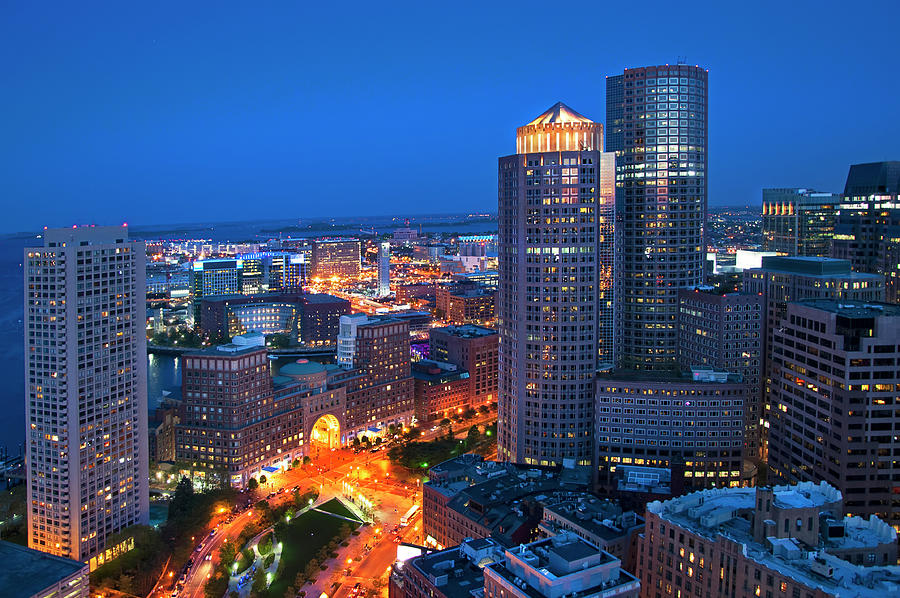 Boston Financial Center Skyline Photograph