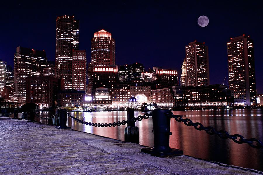 Boston Full Moon Photograph by Frozen in Time Fine Art Photography