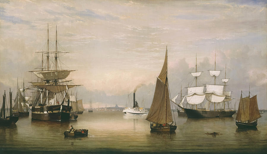 Boston Harbor By Fitz Henry Lane Painting