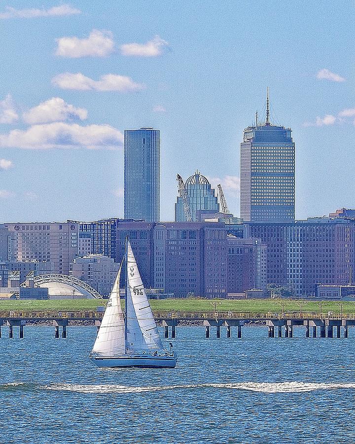 Landscape Photograph - Boston Harbor Sail by Matthew Adelman
