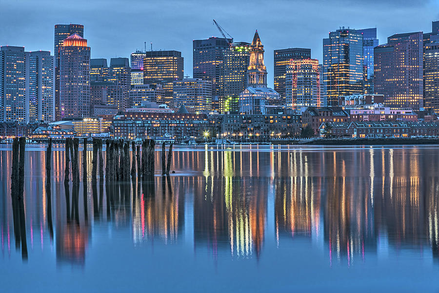 Boston Photograph - Boston Harbor Skyline by Jatin Thakkar