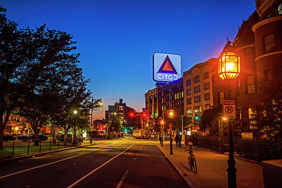 Boston MA Kenmore Square Commonwealth Ave Citgo Sign at Sunset Photograph by Toby McGuire