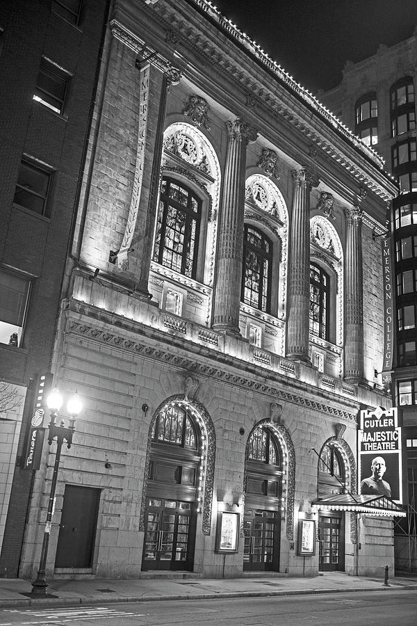 Boston MA Theater District Tremont Street Black and White Photograph by Toby McGuire