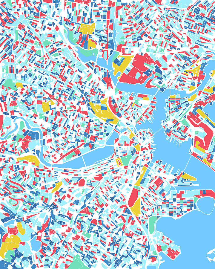 Boston Map Retro 7 Digital Art
