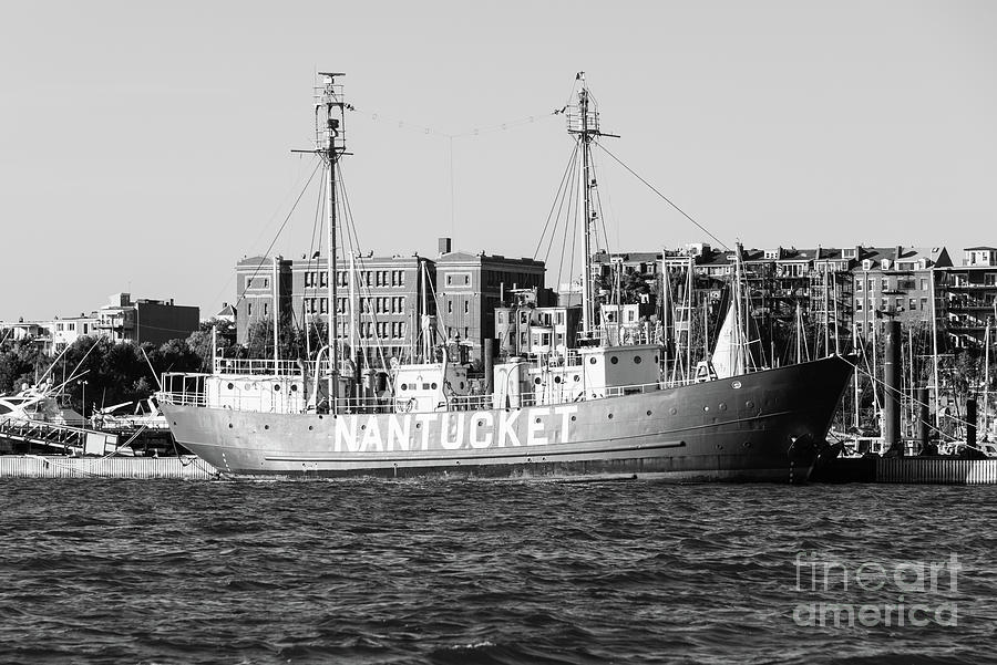 Boston Massachusetts Nantucket Ship Black and White Photograph by Paul Velgos