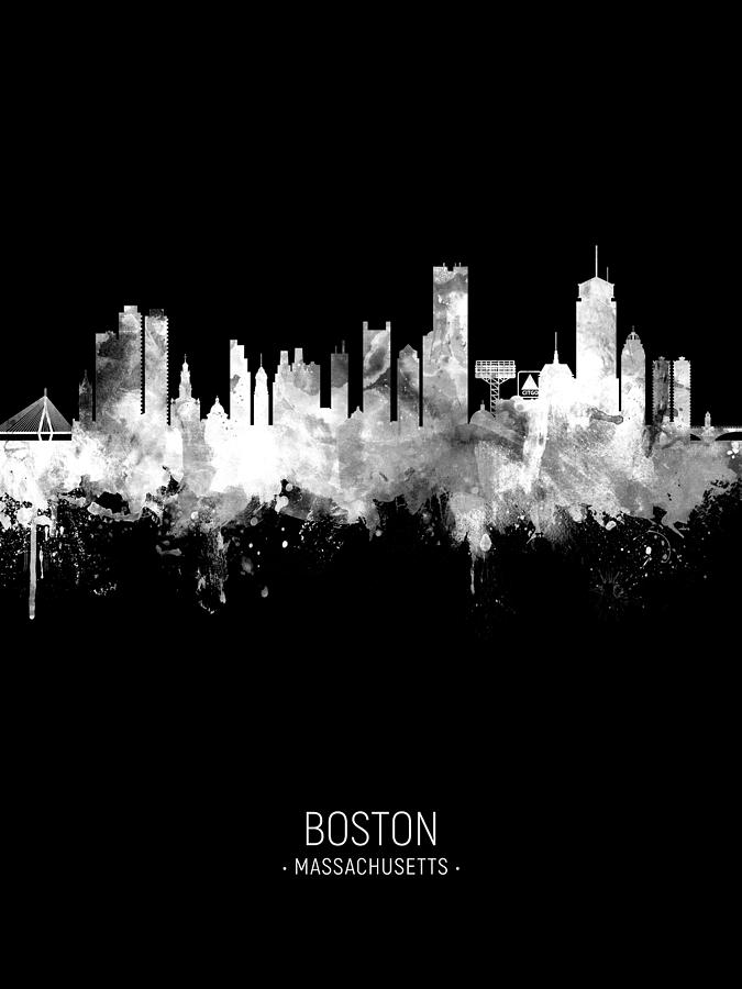 Boston Massachusetts Skyline #06b Digital Art by Michael Tompsett