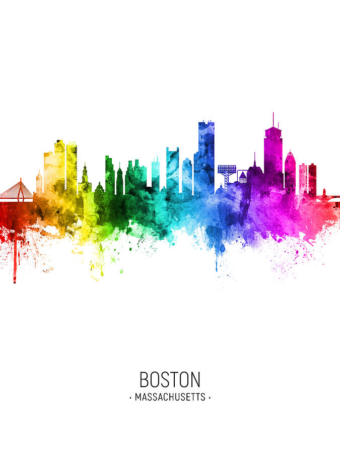 Boston Massachusetts Skyline #42b Digital Art by Michael Tompsett