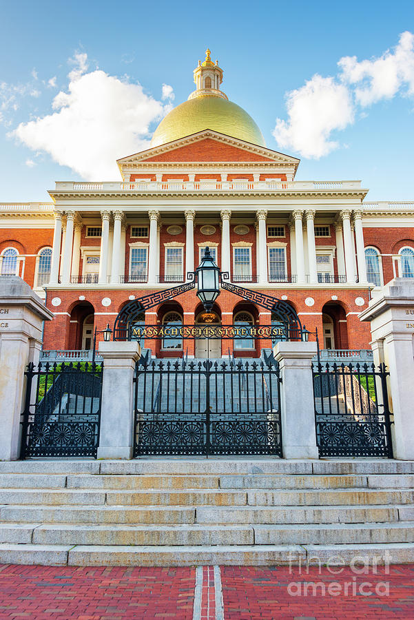 Boston Massachusetts State House Entrance Vertical Photograph by Paul Velgos