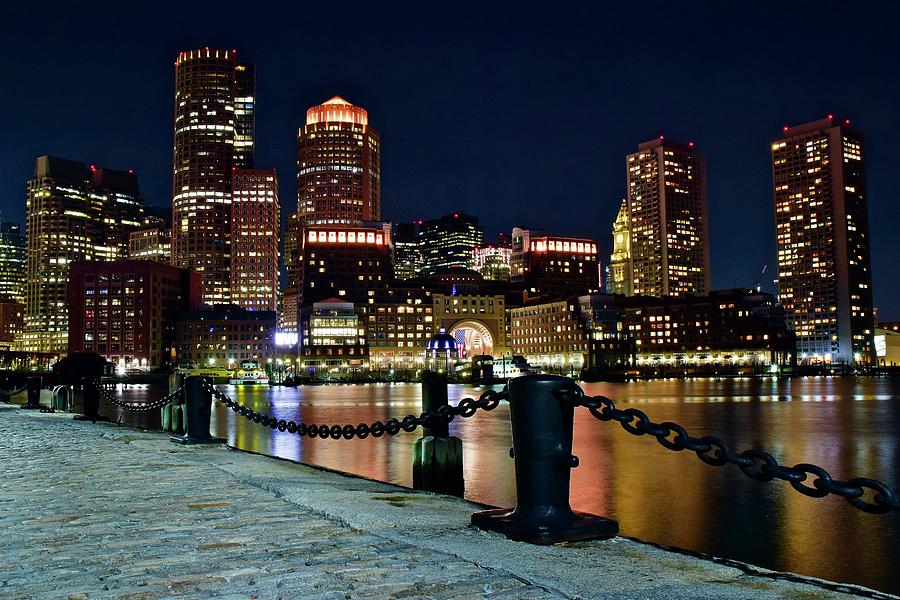 Boston Night View from the Pier Photograph by Frozen in Time Fine Art Photography
