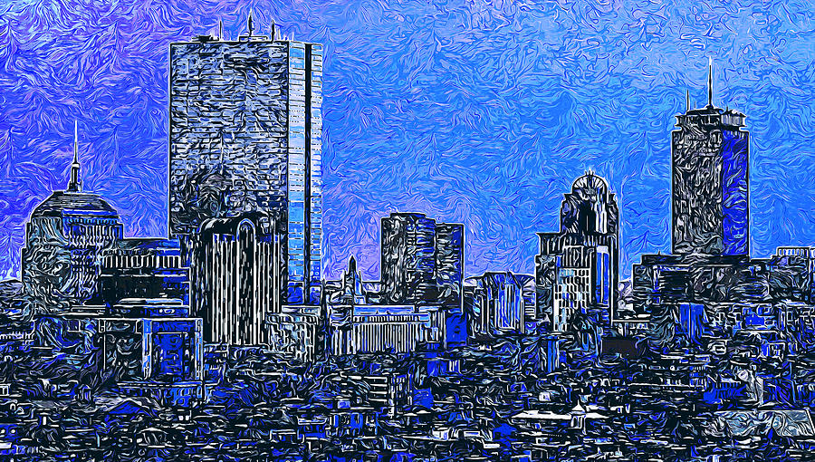 Boston Nights, Panorama - 05 Painting by AM FineArtPrints
