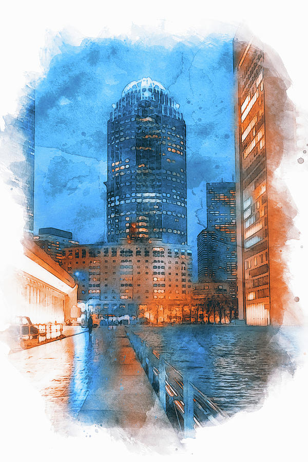 Boston, Panorama - 36 Painting by AM FineArtPrints
