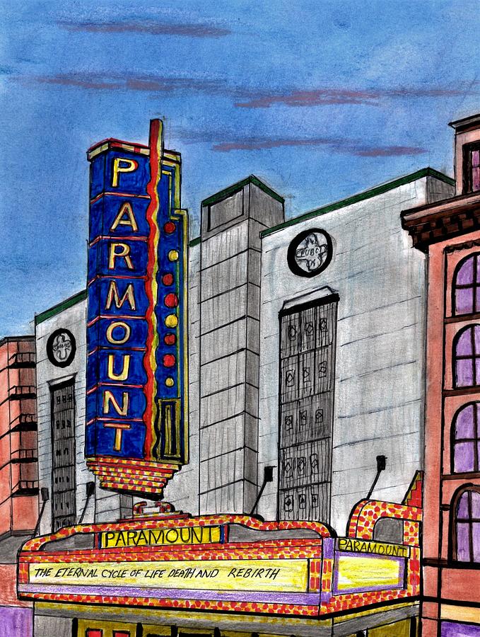 Boston Paramount Theater Drawing by Paul Meinerth