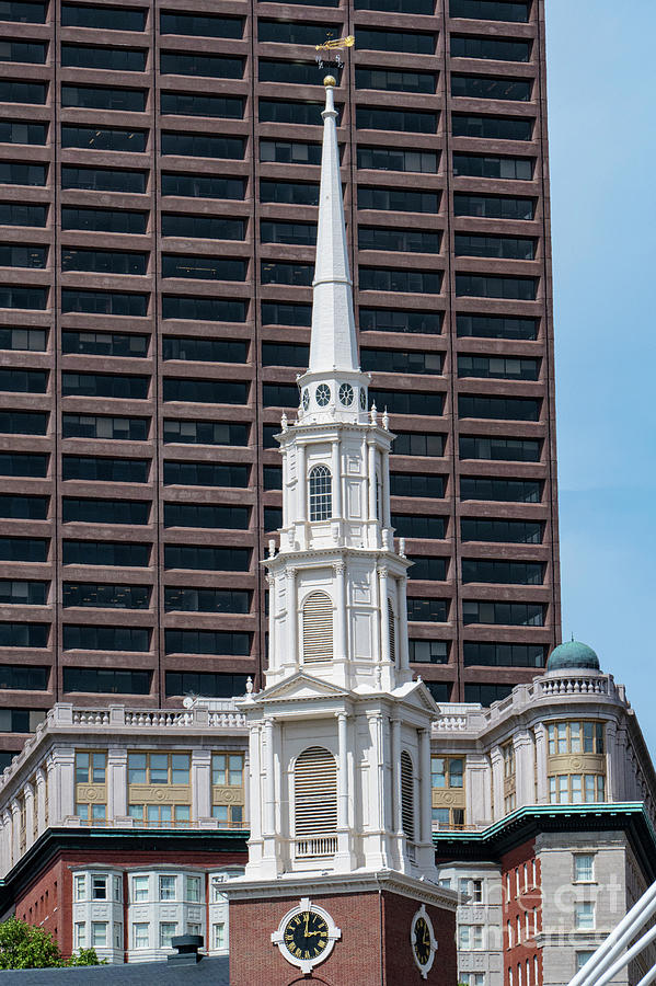 Boston Park Street Church Clock Tower Photograph by Bob Phillips