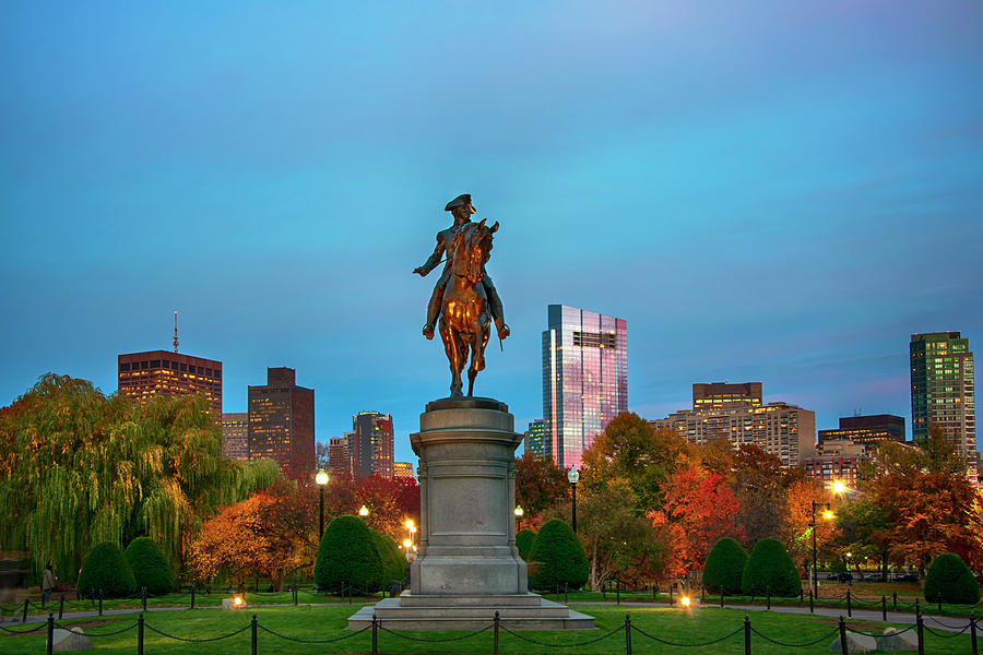George Washington Photograph - Boston Public Garden in Fall 2 by Joann Vitali