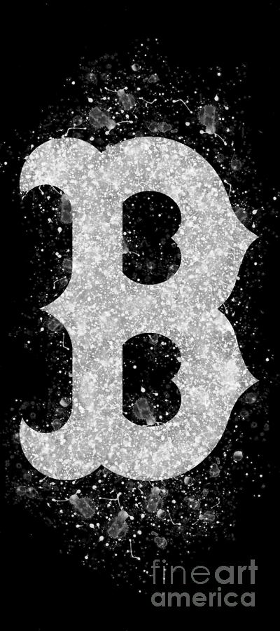 Boston Red Sox Baseball Logo Bw Digital Art