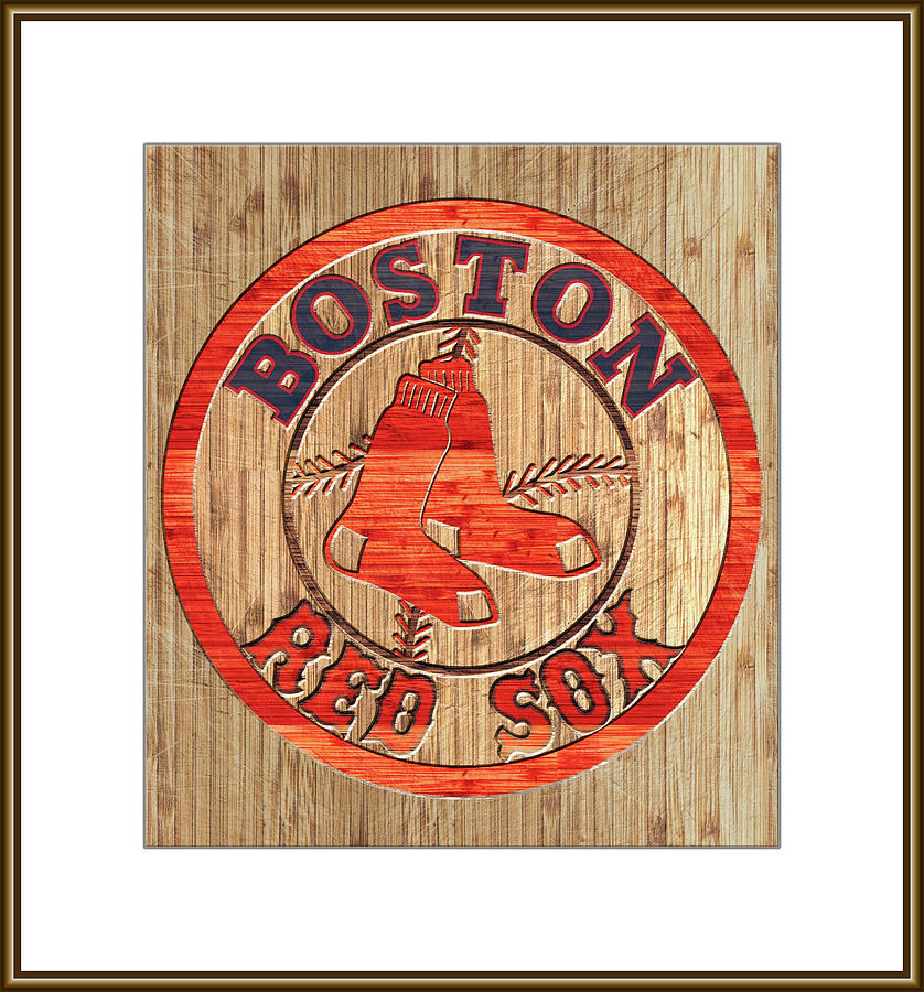 Boston Red Sox Logo Carved into wood Digital Art by Wayne Taylor - Fine ...