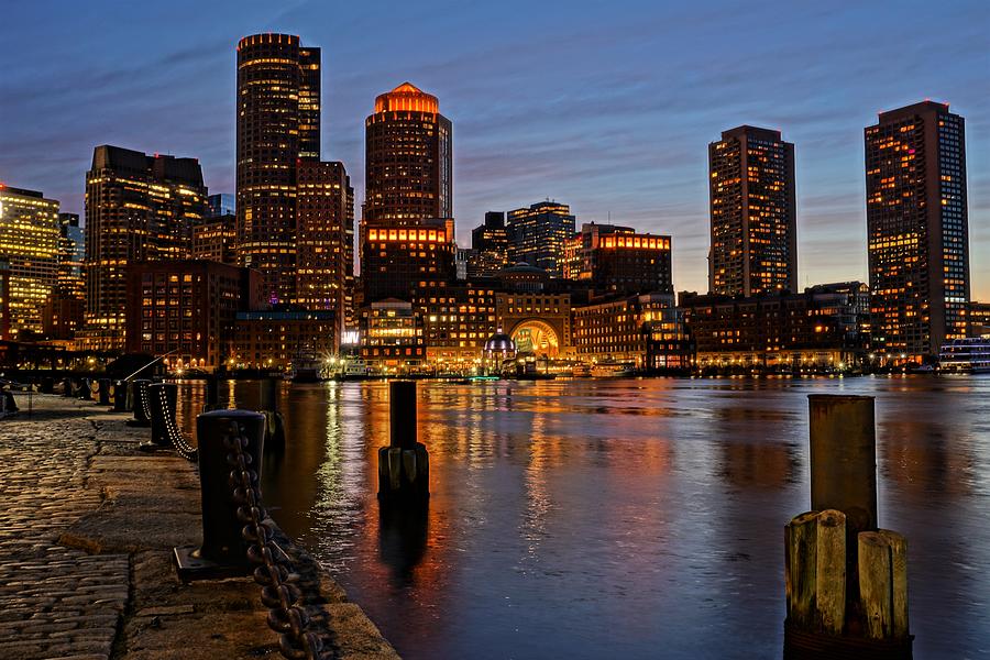 Boston Skyline at Blue Hour Photograph by Patricia Caron