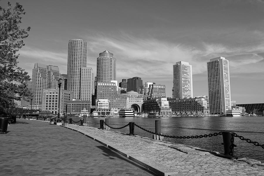 Boston Skyline BW Photograph by Patricia Caron