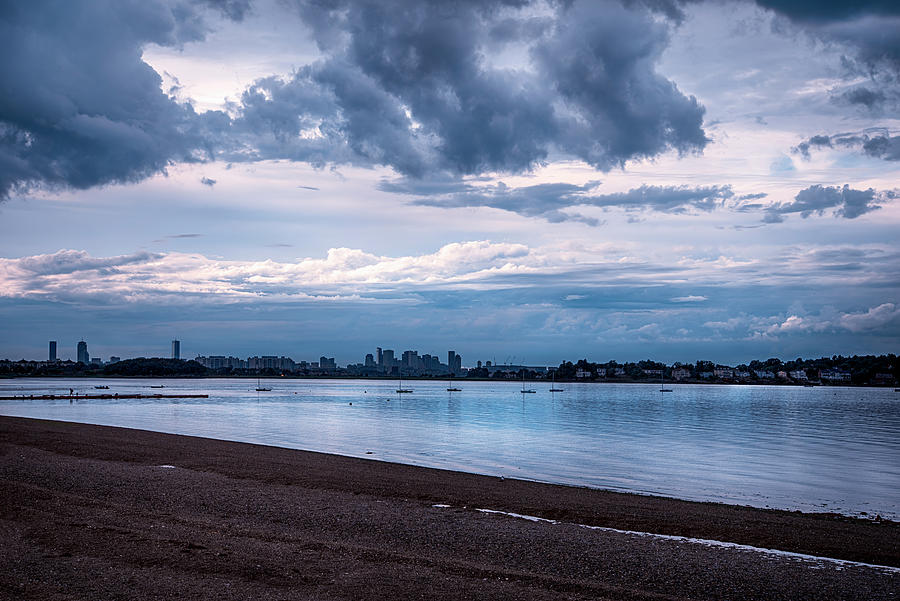 Boston Skyline from Wollaston Beach - Quincy Photograph by Joann Vitali