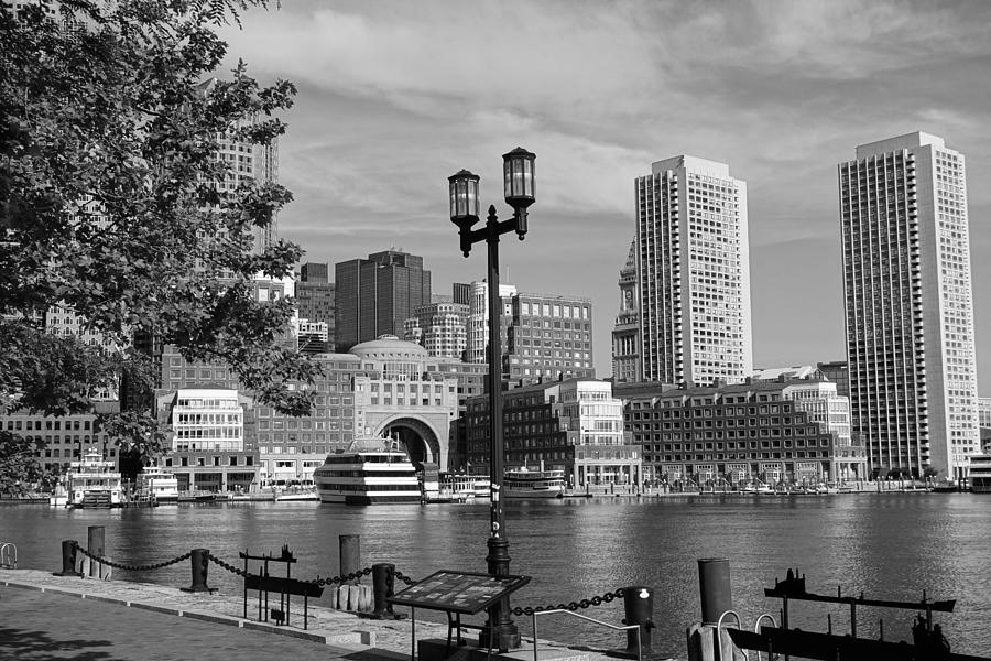 Boston Skyline II BW Photograph by Patricia Caron