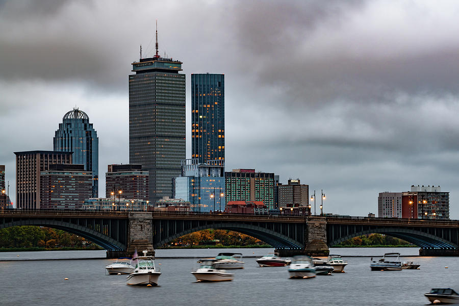 Boston Skyline Over The Longfellow Bridge and Charles River Photograph by Gregory Ballos