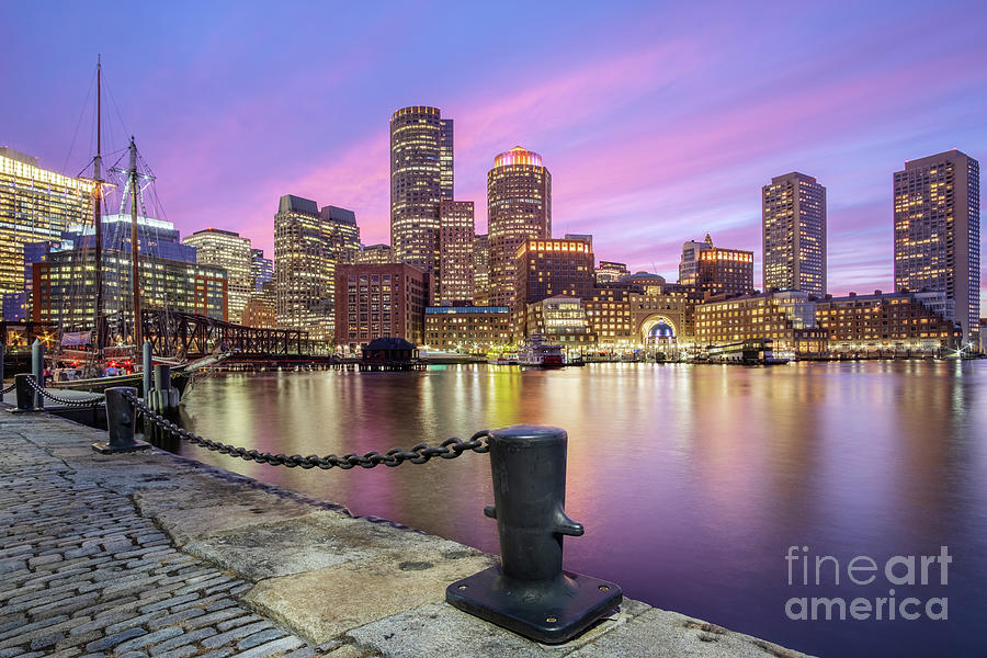 Boston Skyline Sunset Photograph by Martin Williams