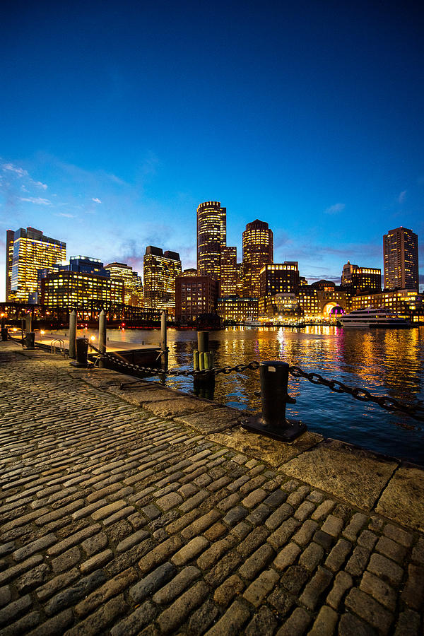 Boston skyscrapers at night Photograph by Predrag Vuckovic