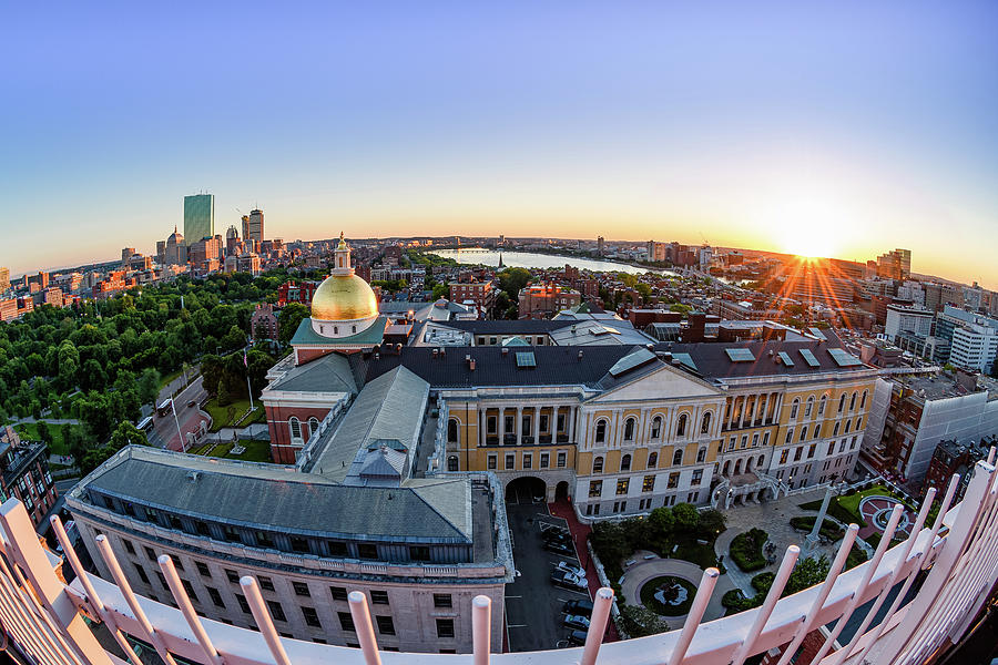 Boston State House, Fisheye View Photograph by Michael Hubley