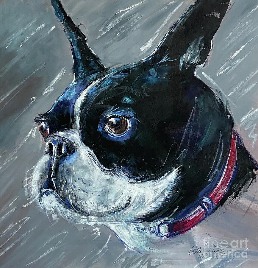 Boston Terrier Painting by Alan Metzger