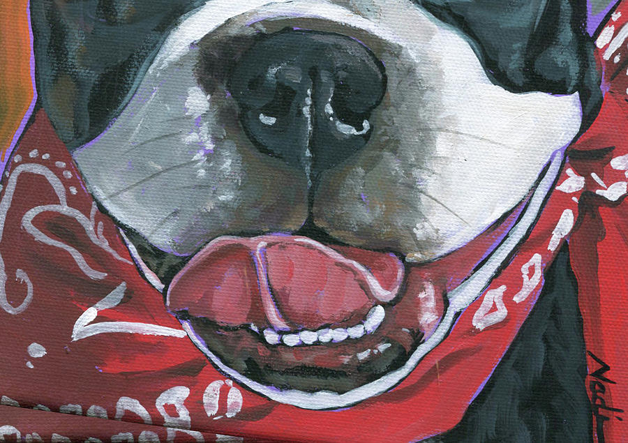 Boston Terrier Mask Painting by Nadi Spencer