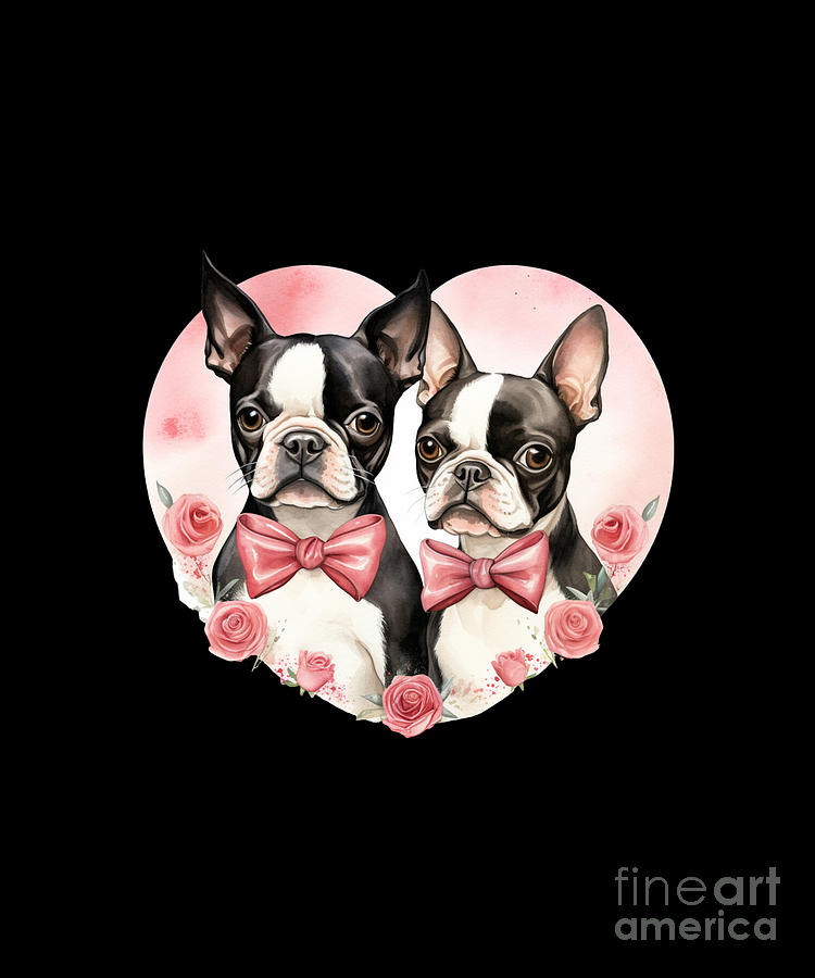 Valentines Day Boston Terrier Love Heart T-Shirt Valentines Day Boston Terrier Love Heart T-Shirt