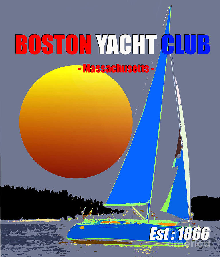 Boston Yacht Club 1866 Mixed Media by David Lee Thompson