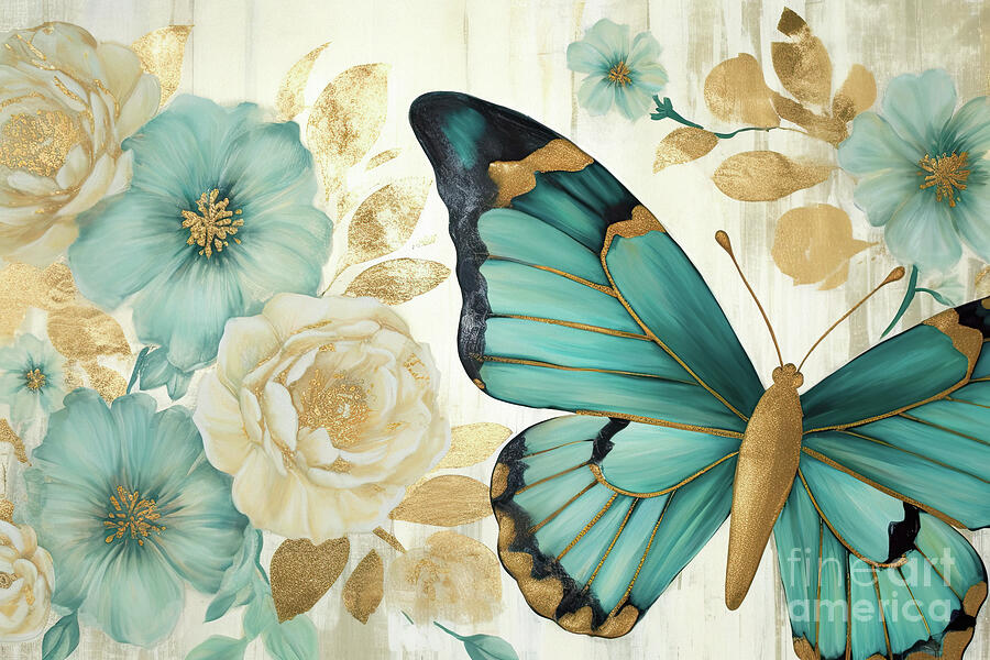 Botanical Butterfly Painting by Tina LeCour