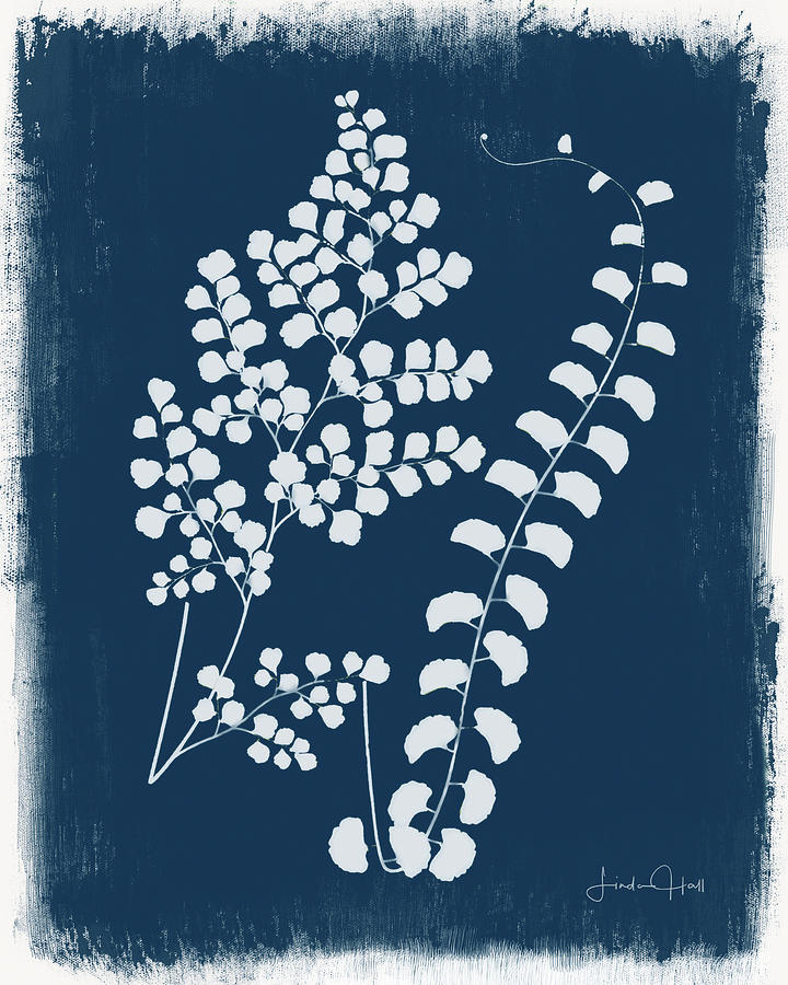 Flower Digital Art - Botanical Cyanotype Series No. Two by Linda Lee Hall