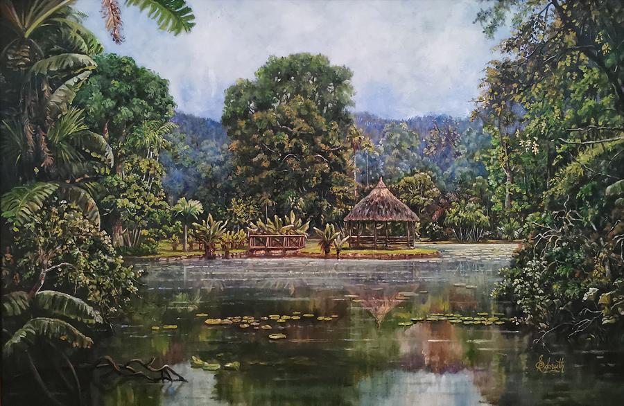 Botanical garden of Mauritius Painting by Raouf Oderuth