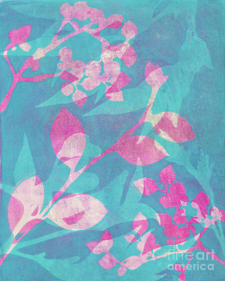Botanical Teal and Pink Photograph by Kristine Anderson