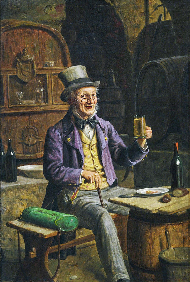 Botanist With His Vasculum Having a Drink in The Beer Cellar Hermann ...