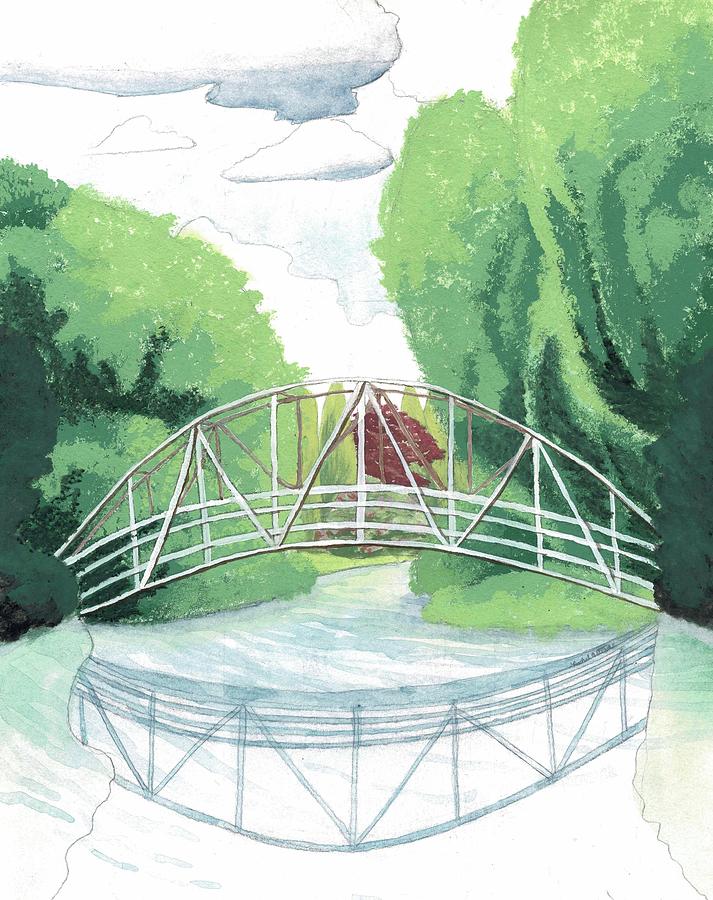 Bridge Painting - Bothells iconic bridge by Rachel Osteyee