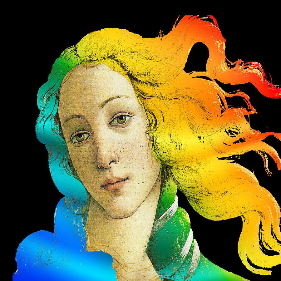 Botticelli Birth Of Venus Pop Color 2 Painting by Tony Rubino