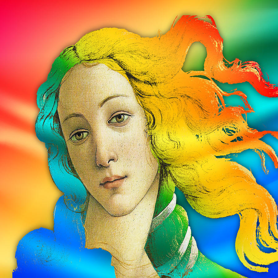 Botticelli Birth Of Venus Pop Color Painting by Tony Rubino