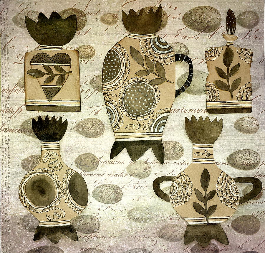 Collage Mixed Media - Bottle Collector by Elaine Jackson Collage Mixed Media - Bottle Collector by Elaine Jackson