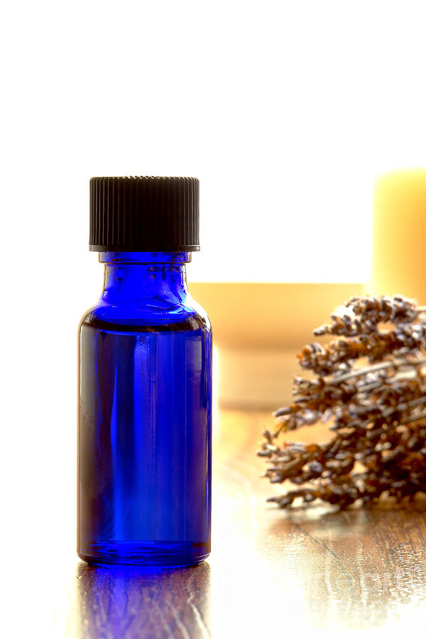 Bottle of Aromatherapy Lavender Extract Essential Oil Photograph by Olivier Le Queinec