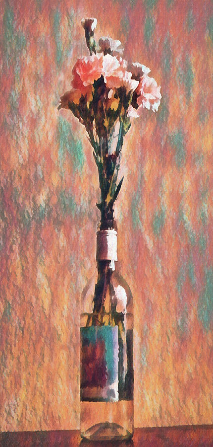 Bottle of Flowers 2 Digital Art by Ernest Echols