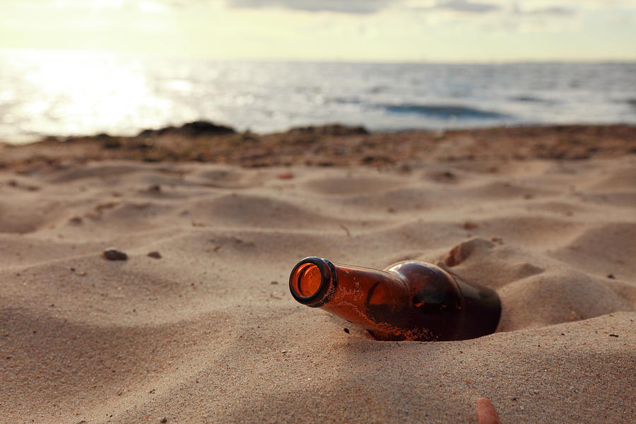 Bottle On Beach Photograph by LSaloni