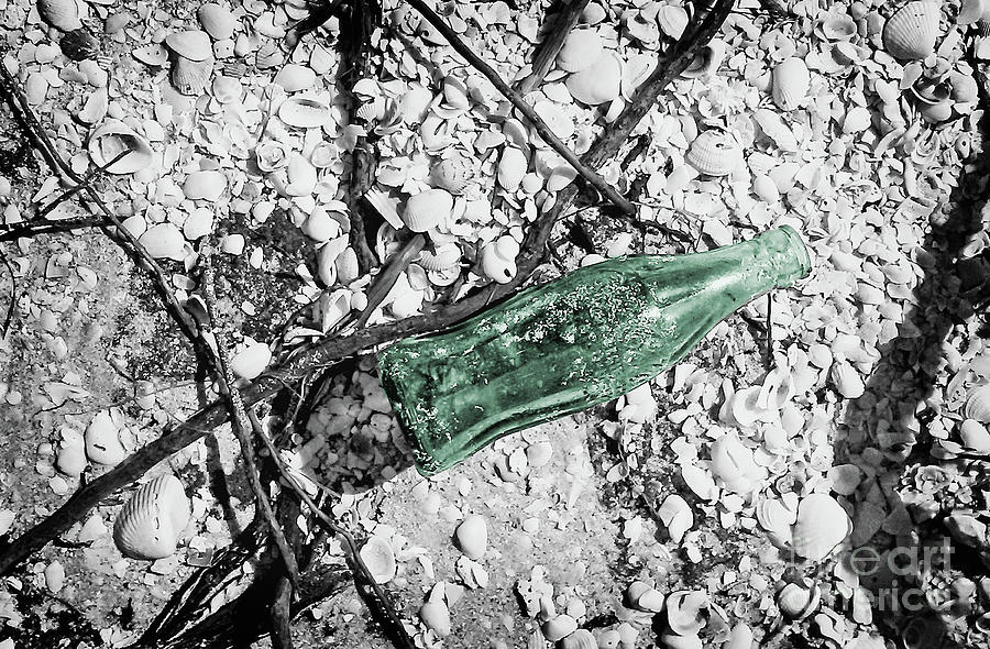 Bottle Washed Ashore SELECT Photograph by Chris Andruskiewicz