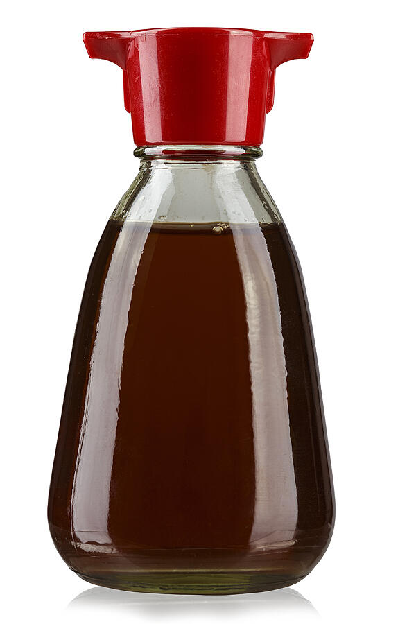 Bottle With Soy Sauce, Isolated On White Background, Place For Text. Photograph by Sanny11