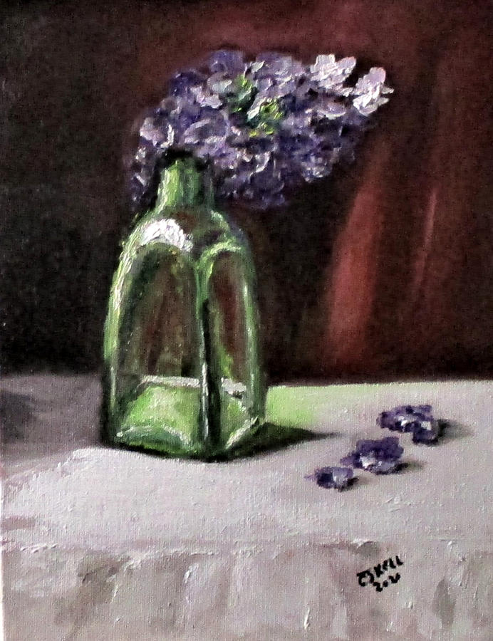 Bottled Purple Painting by Clyde J Kell