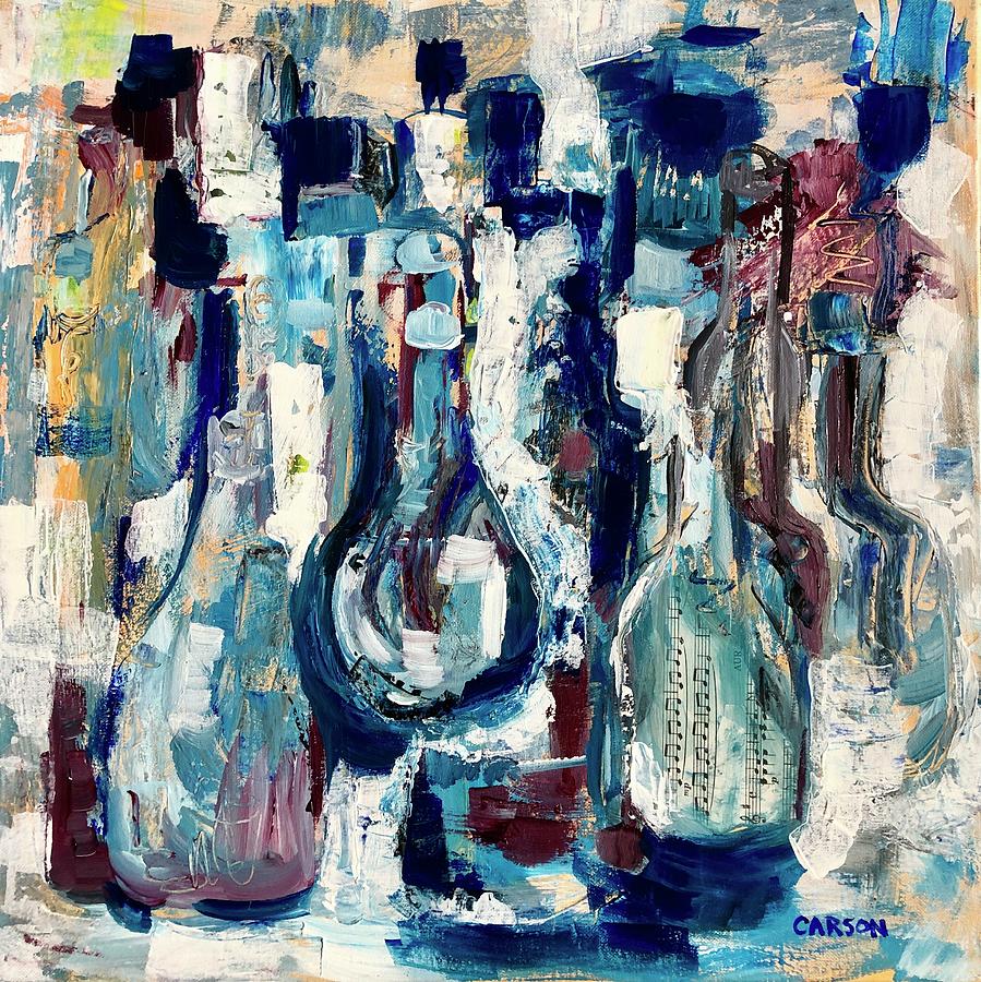 Bottles II Painting by Susan Carson